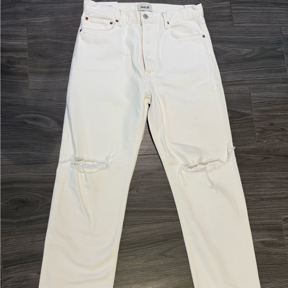 New with tags: Women’s Agolde 90's Mid Rise Loose Fit Jeans - size 29 - white